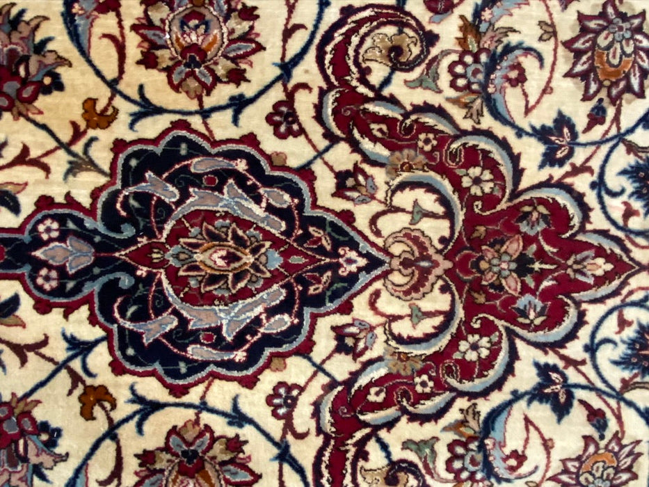 Persian Isfahan Rug, Silk and Lamb Wool on Silk Foundation ,6’3”x3’8”, 580-600 kpsi, Signed Rug-EZ Jewelry and Decor