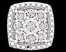 Luxury Diamond Cushion Cluster Stud Earrings (1/10 ct. t.w.) in Sterling Silver-EZ Jewelry and Decor
