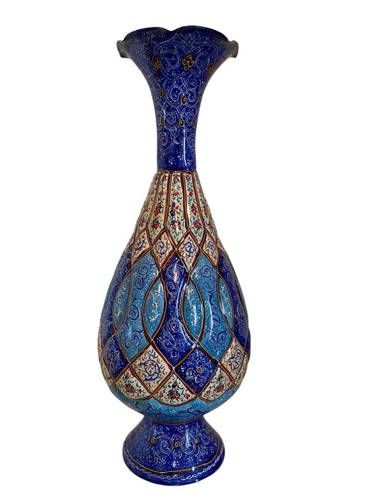 Minakari Persian Enamel , Handcrafted Vase 10”.-EZ Jewelry and Decor