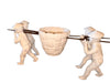 Vintage Japanese Fishermen Carrying Basket on Pole, 17.5in l x 8in t , Hand crafted-EZ Jewelry and Decor