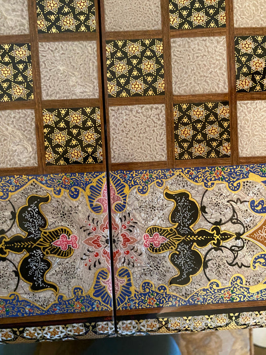Gorgeous Persian Handcrafted Backgammon And Chess Micro Mosaic, Khatamkari.-EZ Jewelry and Decor
