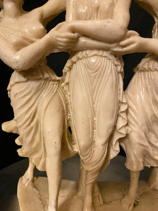 After Greek Figurine, Vintage The Three Graces Resin Statue Greek Goddesses Beauty Elegance And Mirth,  11”-EZ Jewelry and Decor