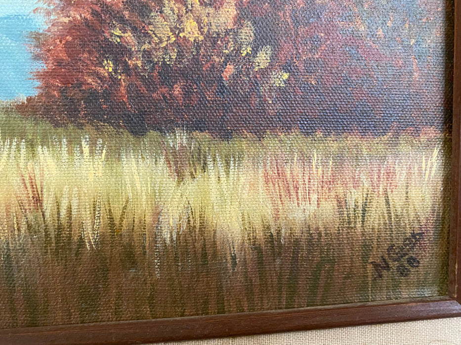 N. Cook, Fall, Framed Original Oil Painting,-EZ Jewelry and Decor