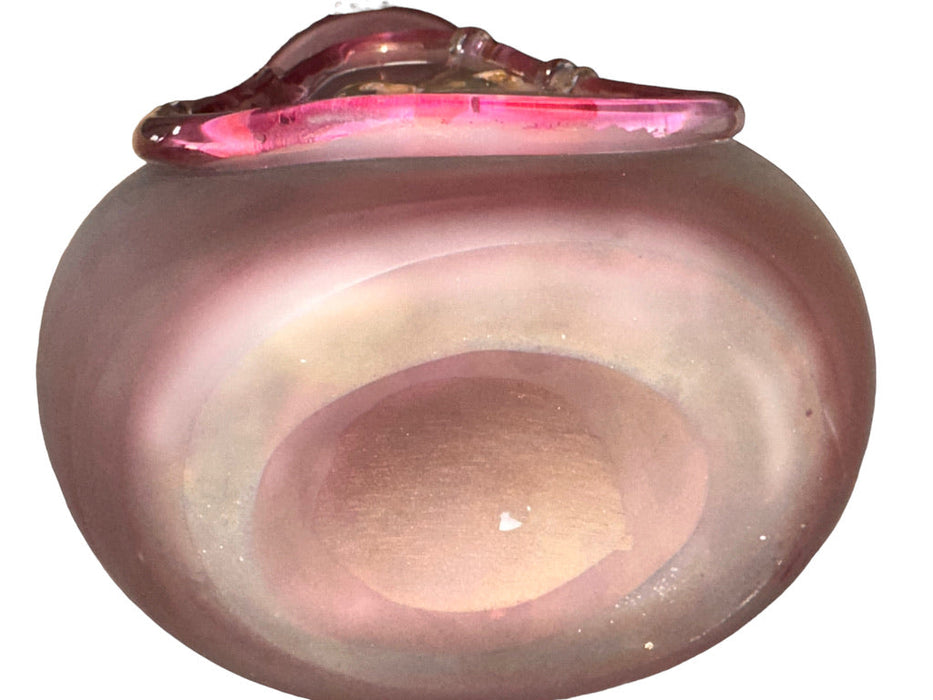 Vintage Gorgeous Hand Blown Art Glass Large Pink Vase. Modern Design Signed JoeArt, 14” T-EZ Jewelry and Decor