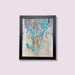 R. Mansourkhani, Blue Flowers, Framed Original Painting, 30.5” x  26”-EZ Jewelry and Decor