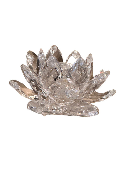 Vintage Swarovski Waterlily White Crystal Candle Holder (Small)2” x 3”-EZ Jewelry and Decor