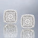 Luxury Diamond Cushion Cluster Stud Earrings (1/10 ct. t.w.) in Sterling Silver-EZ Jewelry and Decor