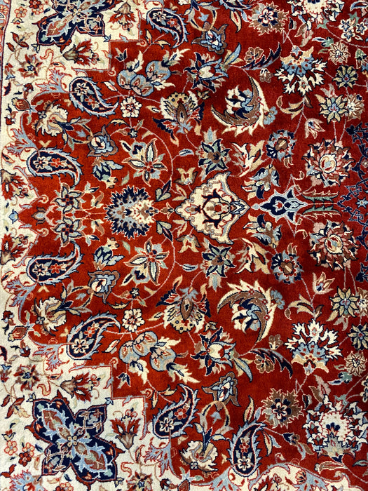 Fine Hand Knotted Chinese Rug. Wool, 9’2”x 6’1” Two shades of Red in Two Opposite Direction-EZ Jewelry and Decor