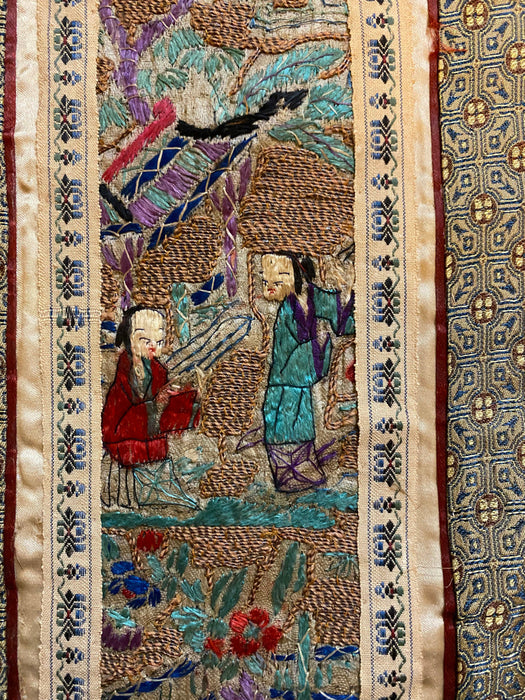 Vintage Asian Silk Embroidery String Art Landscape Signed Amazing  Workmanship