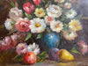 R. Wilcox, Flowers & Fruit. Framed Original Oil Painting, 28’ x 35”-EZ Jewelry and Decor