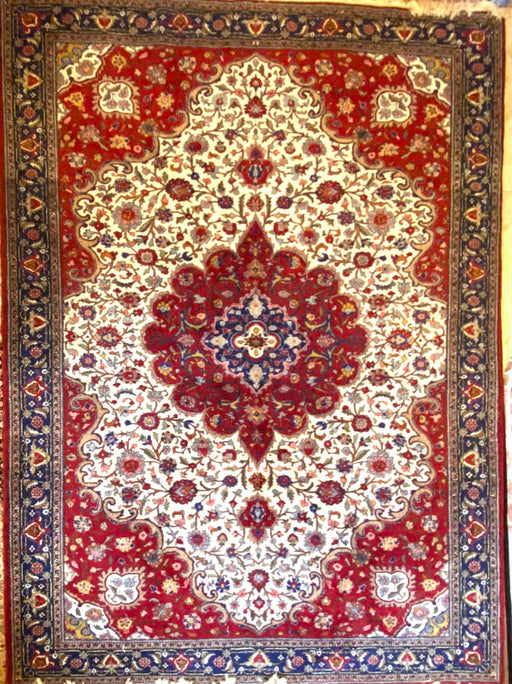 Persian Tabriz Hand Knotted Rug, Wool, 8’ 3” x 11’ 2”-EZ Jewelry and Decor