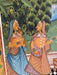 Lord Vishnu in Garden, Original Indian Miniature Art , 35" x 45"-EZ Jewelry and Decor