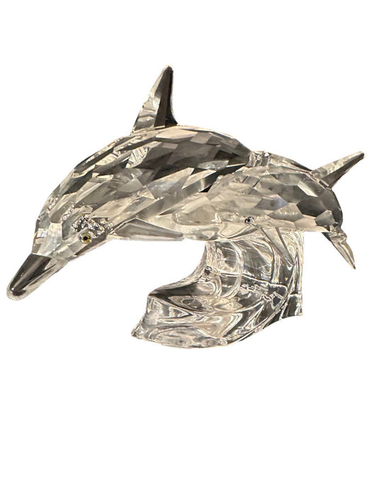 Swarovski Crystal Collection Two Dolphins, Vintage Swarovski Crystal Dolphins, Lot Of 2.3” X 5”-EZ Jewelry and Decor