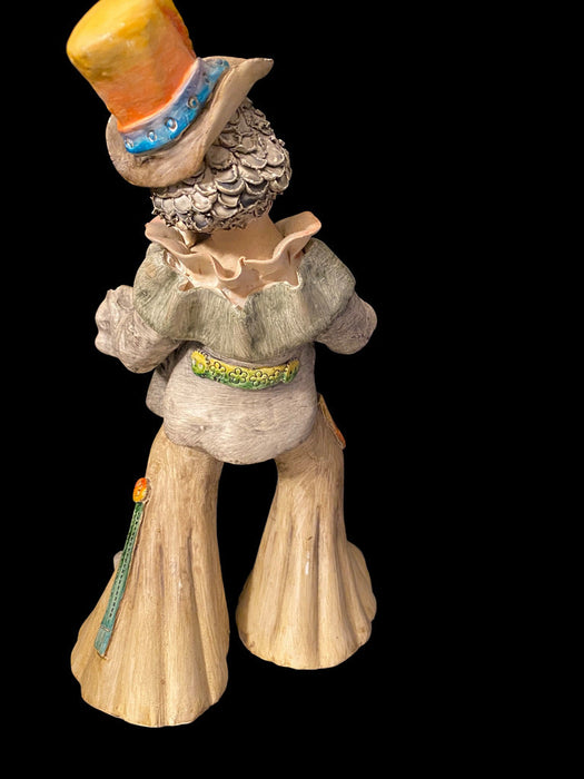 Vintage Ceramic Figurine Clown Is Playing Drum, Signed H. Guzman 9” x 6”-EZ Jewelry and Decor