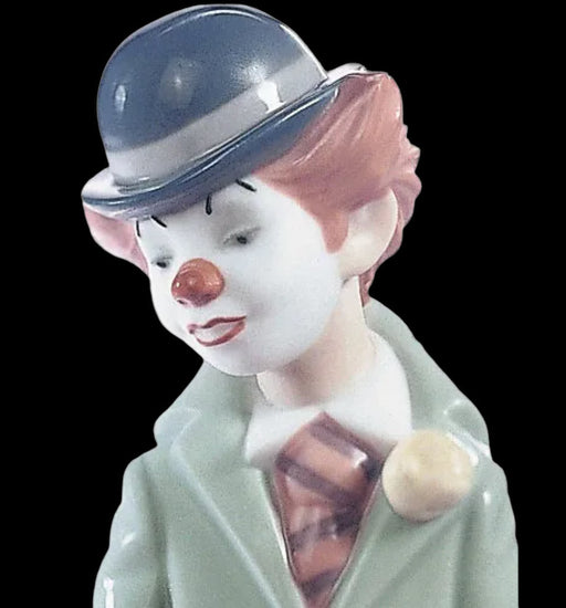 Vintage Lladro Circus Sam Clown Figurine With A Violin. Glossy Porcelain 8.5”. in Original Box-EZ Jewelry and Decor