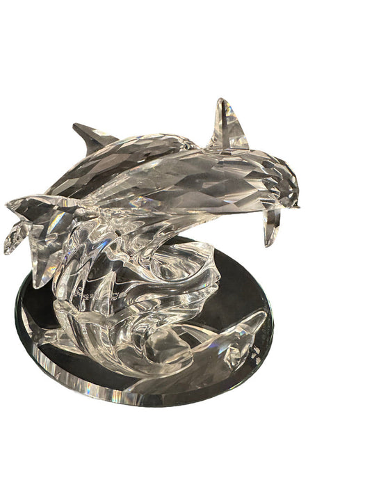Swarovski Crystal Collection Two Dolphins, Vintage Swarovski Crystal Dolphins, Lot Of 2.3” X 5”-EZ Jewelry and Decor