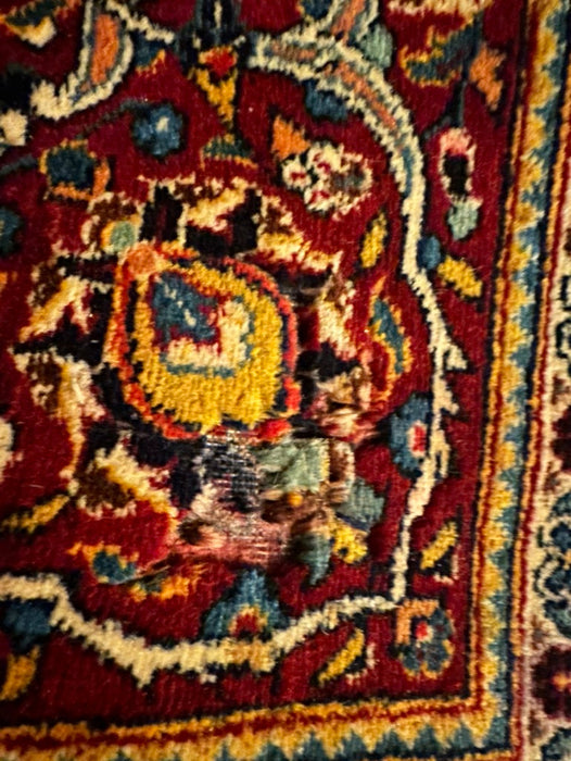 Hand knotted Wool Persian Kashan Rug, Signed Kashan Khorshid. Wool, 7’4” x 4’9”-EZ Jewelry and Decor