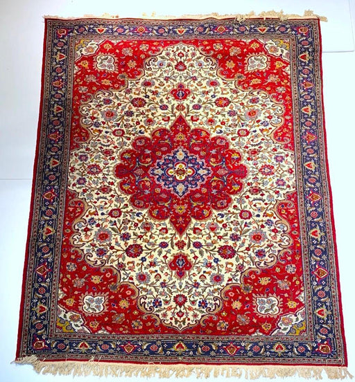 Persian Tabriz Hand Knotted Rug, Wool, 8’ 3” x 11’ 2”-EZ Jewelry and Decor