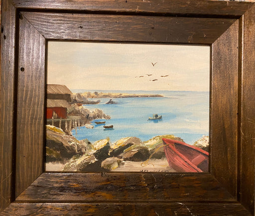 M. Barileti, Sound of Ocean, Framed Original Oil Painting, 14.5” x 12.5”x.75”-EZ Jewelry and Decor