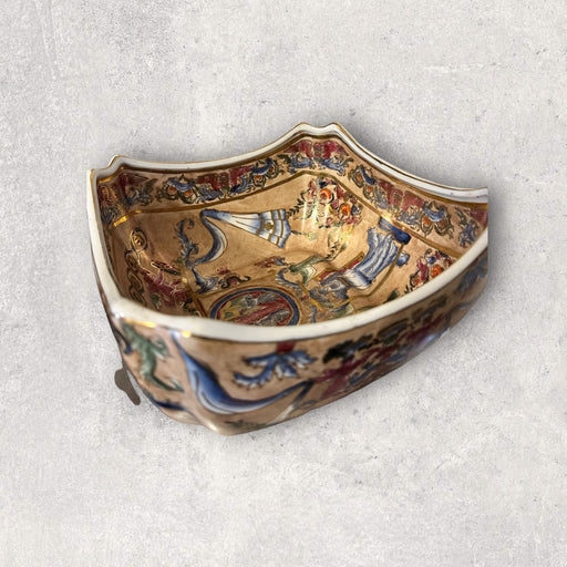Vintage Rare Chinese Porcelain Hand-painted Decorative Bowl in square shape. 9in x 11in x 4.5in-EZ Jewelry and Decor