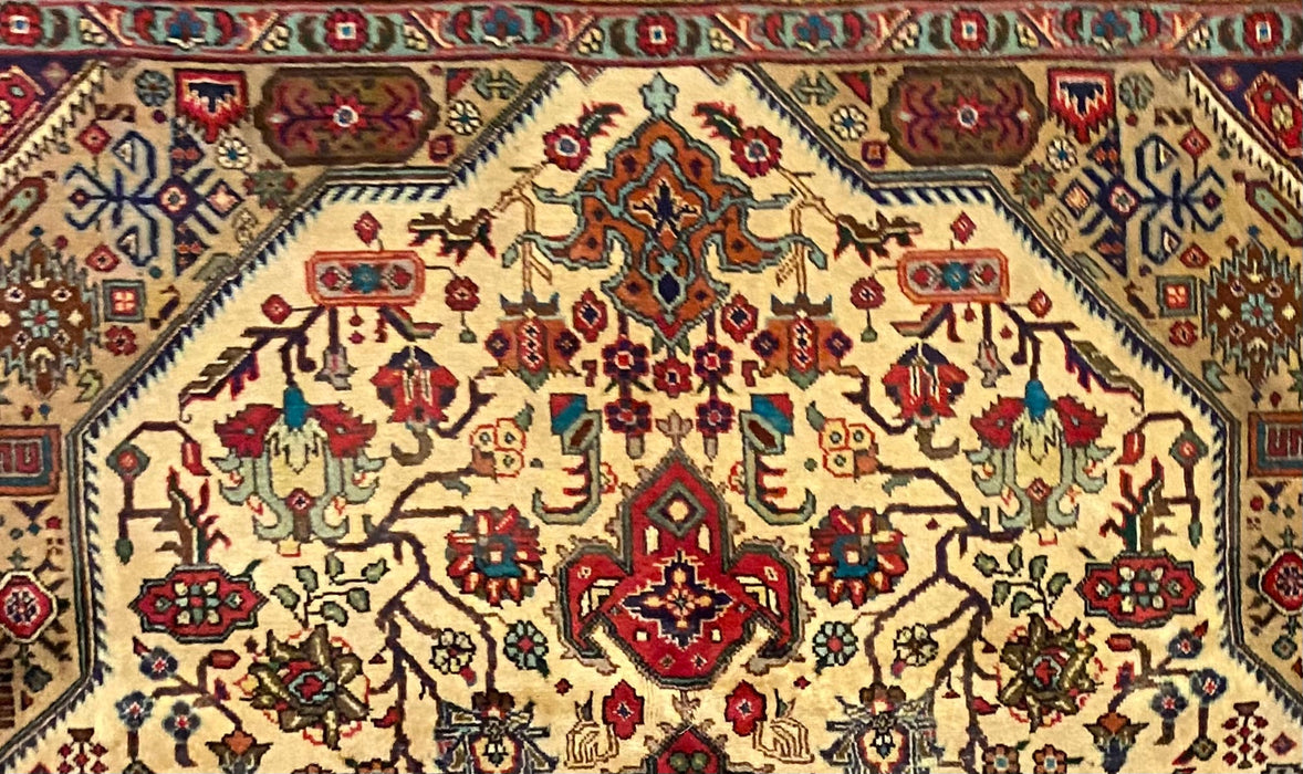 1960s HAND KNOTTED PERSIAN TABRIZ RUG 7X10, WOOL-EZ Jewelry and Decor