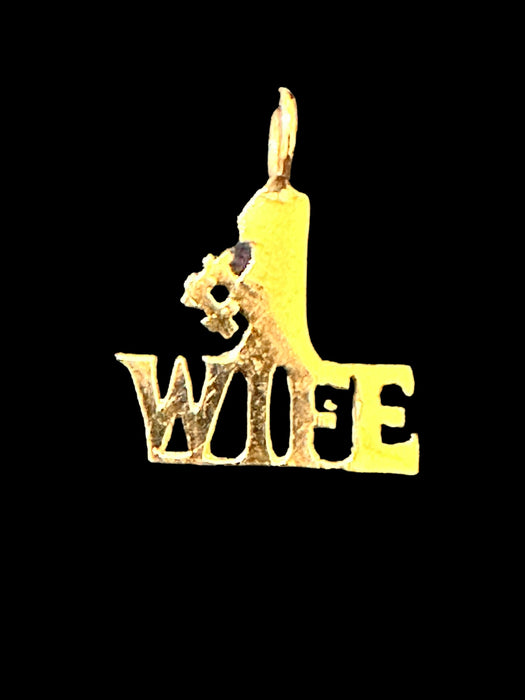 #1 Wife Necklace in 10K & 14 K Gold, for Your Love, 17” 14k chain-EZ Jewelry and Decor