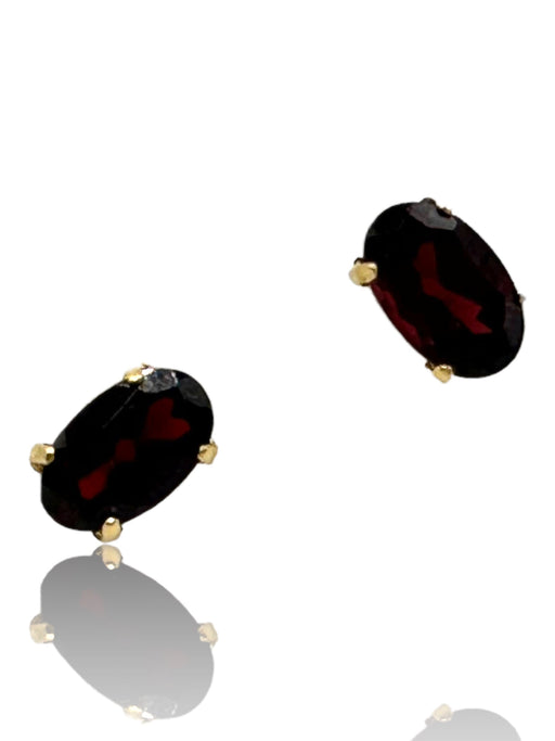 Luxury 18K Gold,Purple Garnet Stud Earrings-EZ Jewelry and Decor