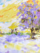 Roya Mansourkhani, Purple & Yellow Winter, Acrylic Original Painting, 12" x 12"-EZ Jewelry and Decor