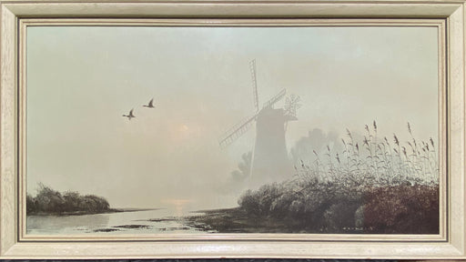 Coulsoal, Mill in the Mist, Print, 19” x 37”-EZ Jewelry and Decor