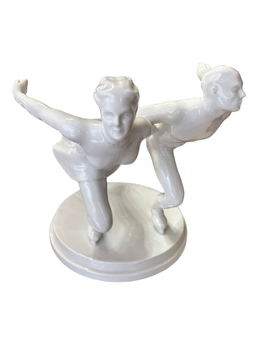 Retired Rare Herend "Olympic Sport: Ice Skaters"  Porcelain Figurine Vintage Hungarian porcelain sculpture  No. 5786-EZ Jewelry and Decor