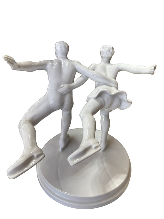 Retired Rare Herend "Olympic Sport: Ice Skaters"  Porcelain Figurine Vintage Hungarian porcelain sculpture  No. 5786-EZ Jewelry and Decor