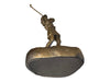 Classic Semi Antique Female Golfing Bronze Statue, 9 in Tall-EZ Jewelry and Decor