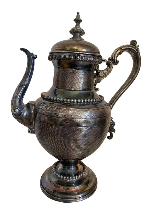 Vintage Etched Metal  Oriental Teapot , Lerleden Dritar Pom Pany 1861, 11.5” T-EZ Jewelry and Decor