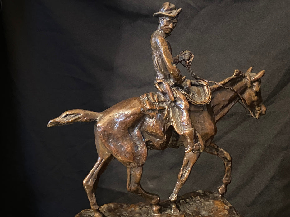 Charles Marion Russell Will Rogers, Bronze With PatinaSigned And Monogrammed On Base: Cm Russell-EZ Jewelry and Decor