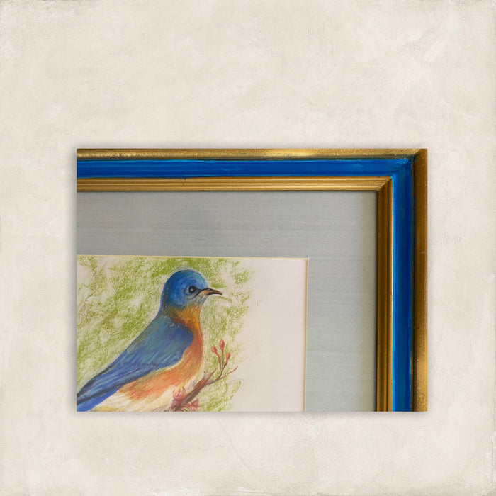 R. M, Blue Bird, Framed Original Pastel Painting/ Drawing. 20” x 24”-EZ Jewelry and Decor