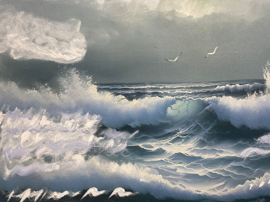 Cooper, Ocean, Framed Original Oil Painting, 27" x 38 ”-EZ Jewelry and Decor