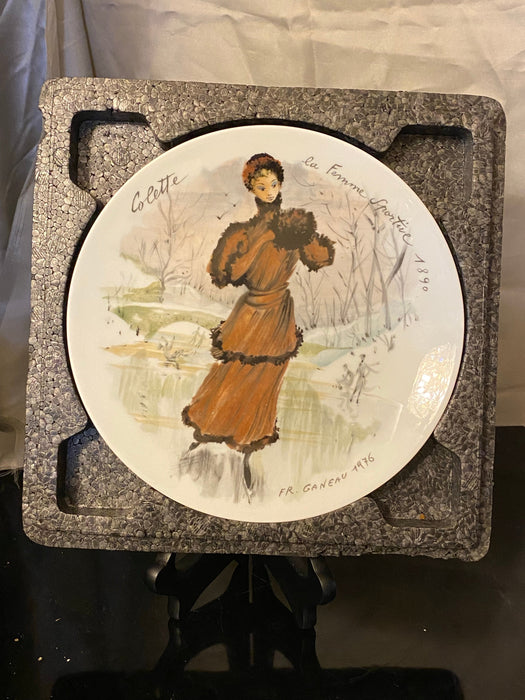 Les Femmes du Siecle - Women of the Century, 1978,  Collette, la Femme Sportive, Numbered with certificateVintage Fine China Plate, 8.25”-EZ Jewelry and Decor
