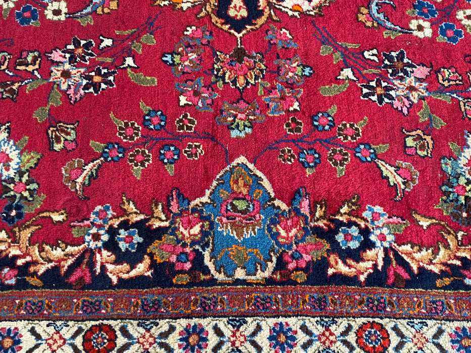 1940s Antique Persian Mashad Signed Rug, 10 x 13, Collectable Rug.-EZ Jewelry and Decor