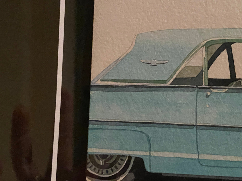 Framed T-Bird Watercolor 9.5"x11.5"-EZ Jewelry and Decor