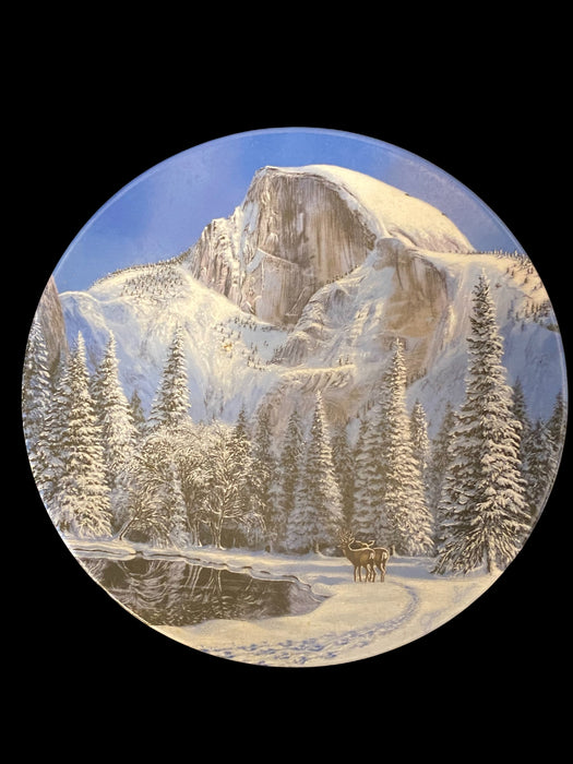 Vintage Fine China Plate, 1990 Bradford Exchange - W S George - Nature's Legacy Collection - "Blue Snow At Half Dome"  By Jean Sias,  Ltd Ed Collectible Plate 8.25”-EZ Jewelry and Decor