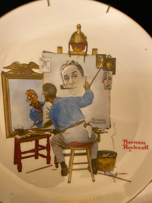 Norman Rockwell Collectable Plate., " Triple Self Portrait "-EZ Jewelry and Decor
