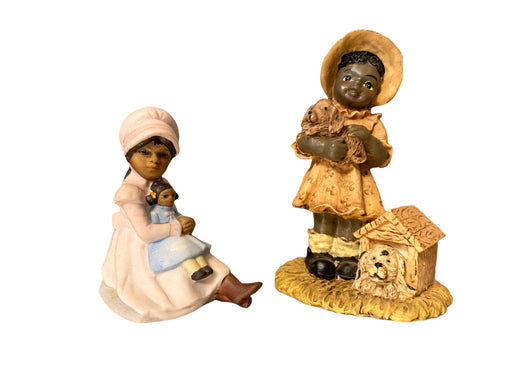 John Hagara “ Theresa” &  A Little girl with Puppies. 3.75” 2”-EZ Jewelry and Decor
