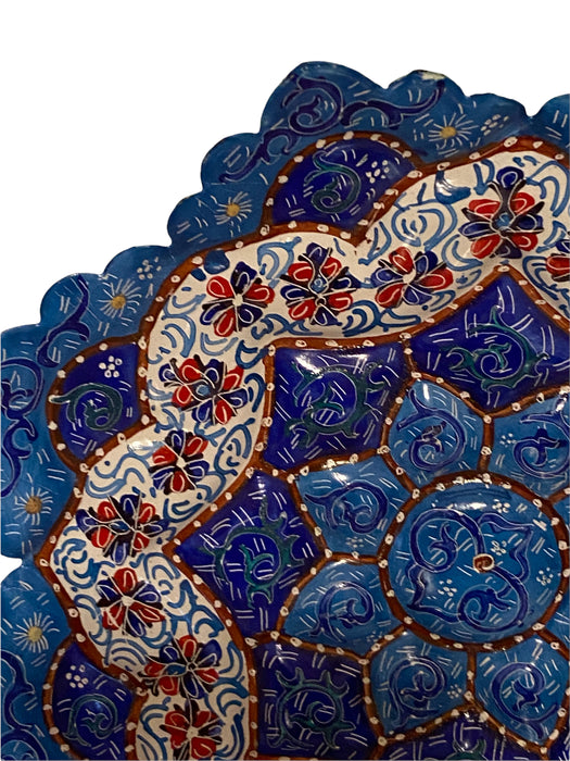 Minakari Persian Enamel , Wall Decoration ,Handcrafted Plate, 6.5”-EZ Jewelry and Decor