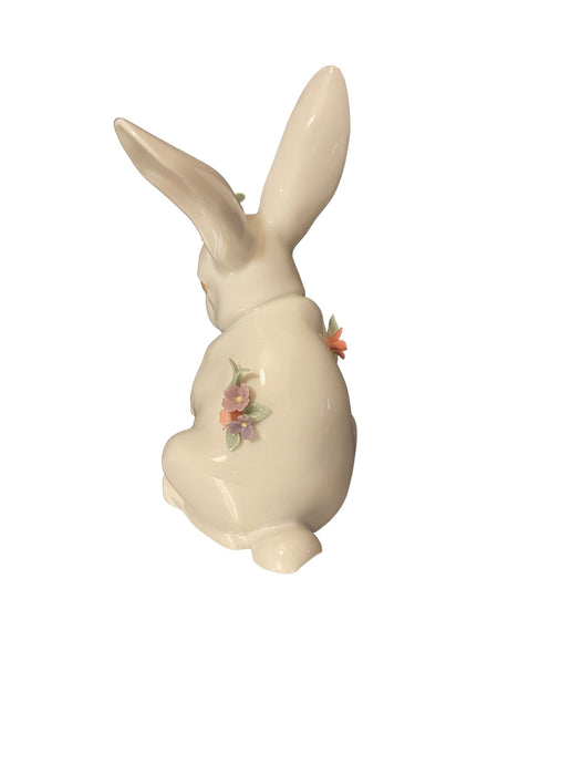 Vintage Lladro Sitting Bunny with Flowers Figurine, Porcelain Figurine Handmade In Spain-EZ Jewelry and Decor