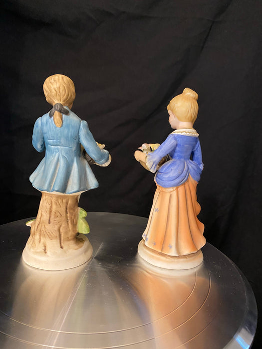 Leisure Walking, Vintage Bisque Figures , 7” Tall-EZ Jewelry and Decor