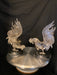 Roosters’ Fight, Two Sculptures, 9.5” tall, Hand crafted-EZ Jewelry and Decor