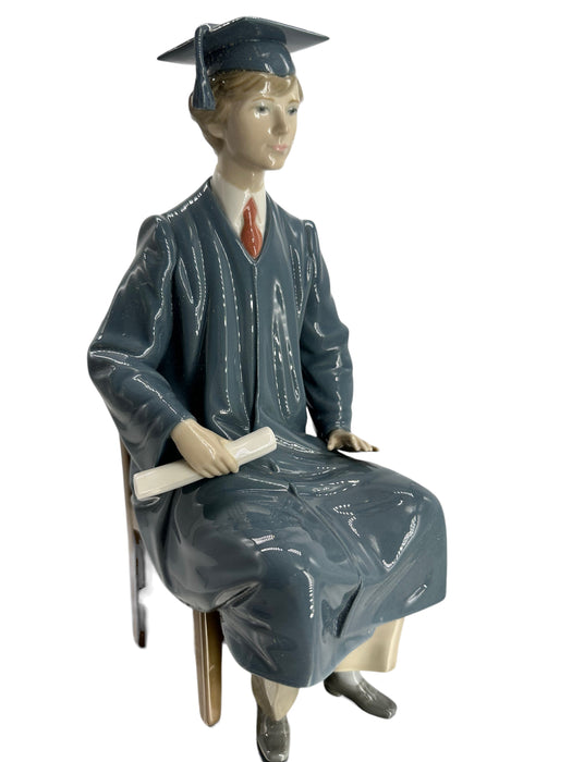 Retired Lladro BOY GRADUATE. Hand Made, Hand Painted  In Spain, Porcelain Figurine,  Mint in Original Box, 11 inch-EZ Jewelry and Decor