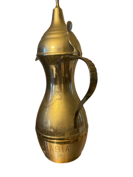Vintage  Tall Middle Eastern Brass Pitcher with a Camel Engraving, 18.5” T-EZ Jewelry and Decor