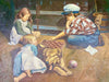 Don Powell Oil Painting. Kids Game , 24” x 30”-EZ Jewelry and Decor
