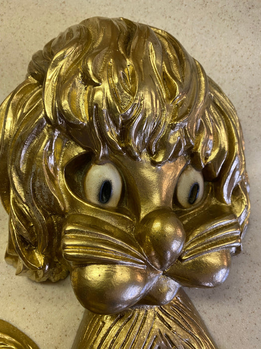 Vintage 2pc Mid Century Lion Theme Wall Decor By Universal-EZ Jewelry and Decor